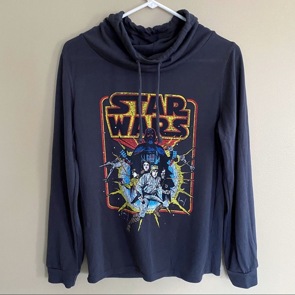 Star Wars Tops - Star Wars gray funnel neck graphic pullover top sz s